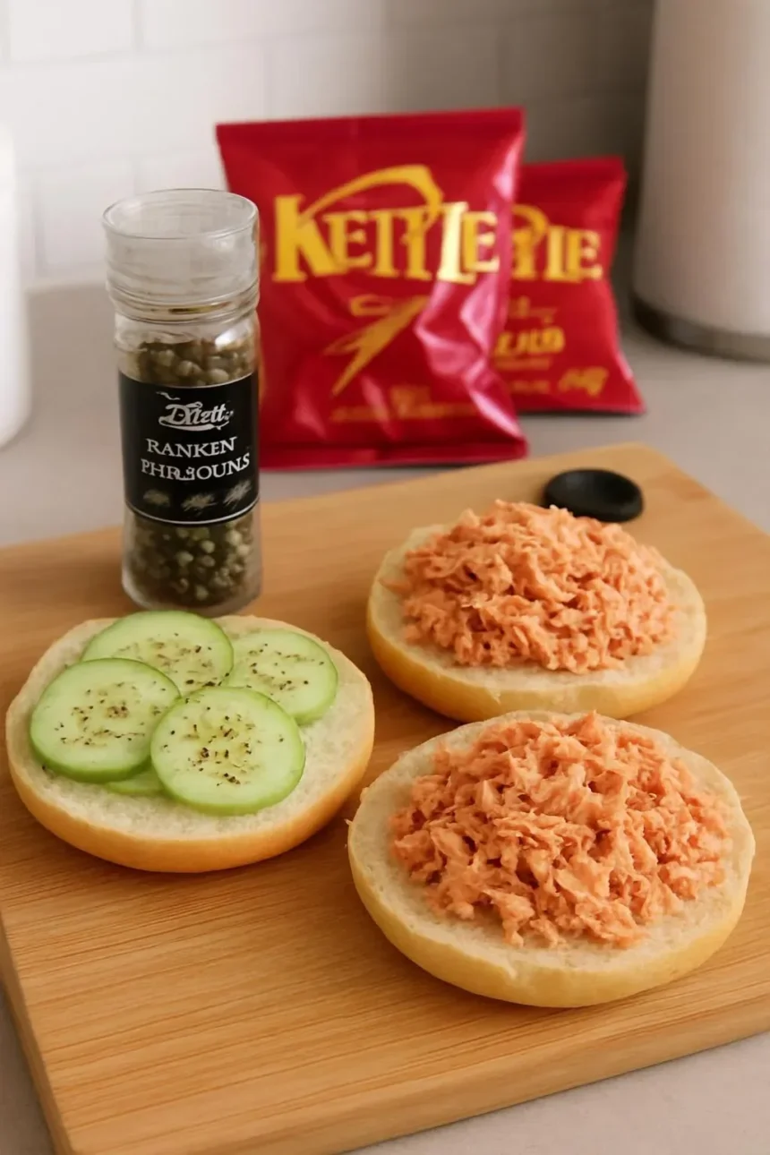 Tinned salmon salad with fresh greens and colorful vegetables