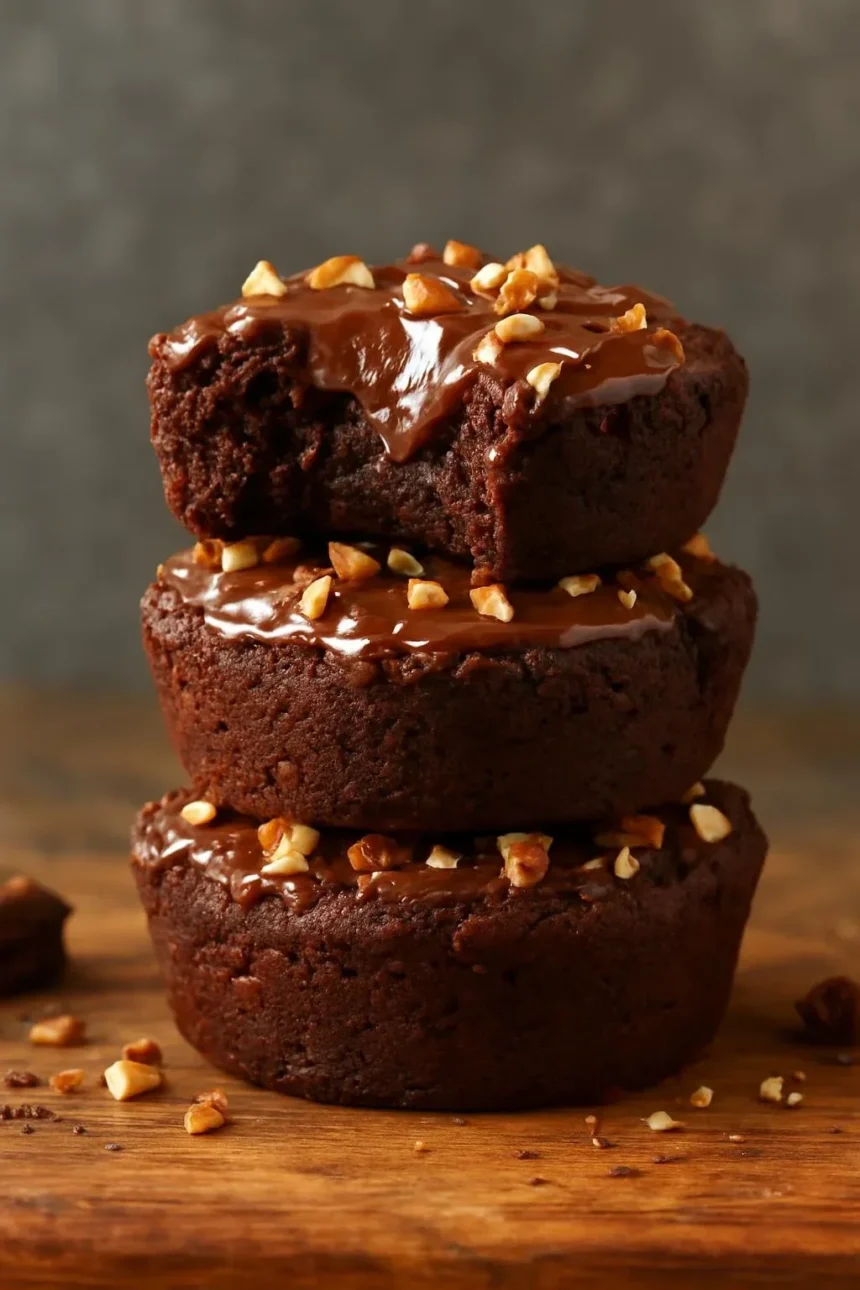 Delicious turtle brownies topped with caramel and pecans