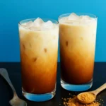 Glass of Vegan Thai Iced Tea with coconut milk and spices