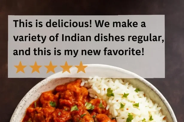 A colorful bowl of Vegetable Balti, showcasing a variety of spices and fresh vegetables.