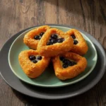 Freshly baked Blueberry Cheese Pastry Bites on a platter with blueberries