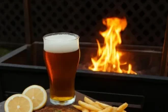 Crispy breaded meat served with golden fries on a plate