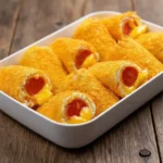 Cheesy sausage bread rolls freshly baked and ready to serve