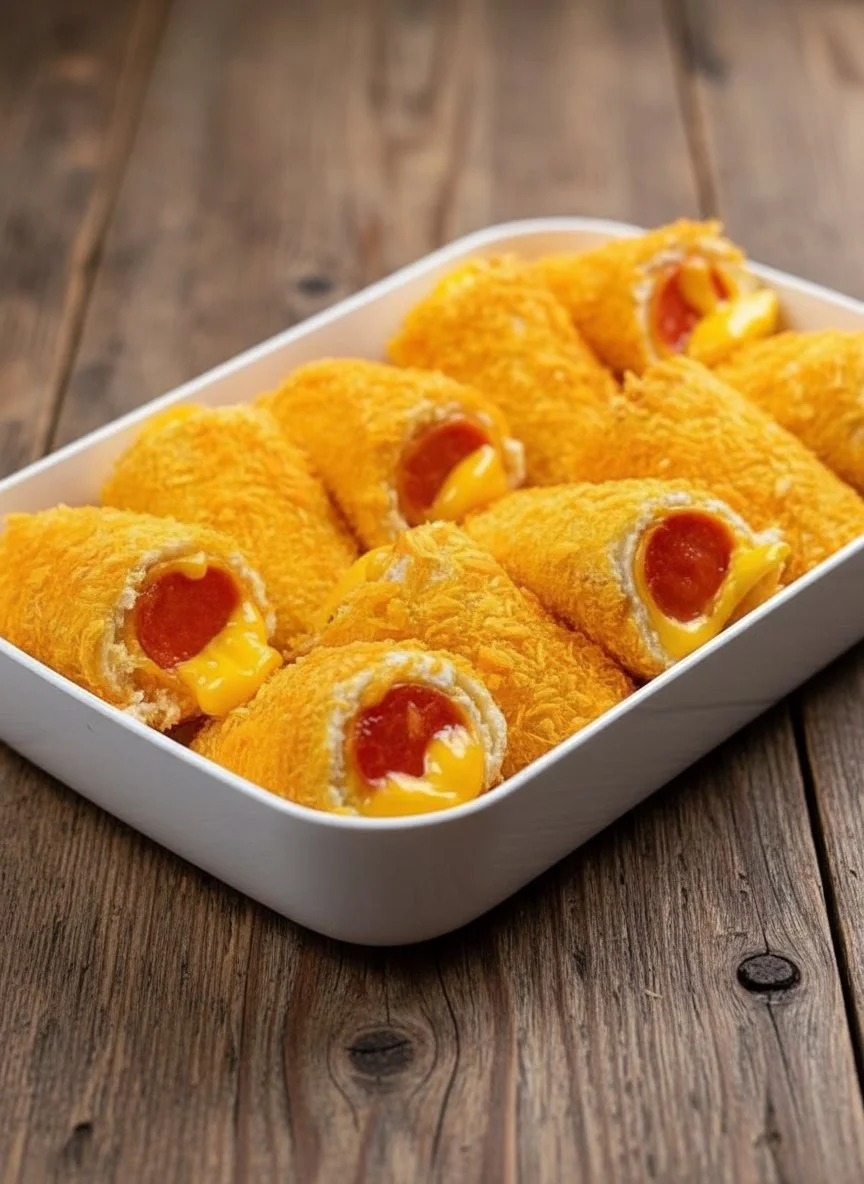 Cheesy sausage bread rolls freshly baked and ready to serve