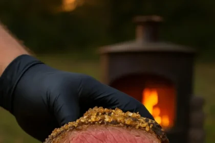 Perfectly grilled crusted ribeye steaks ready to serve