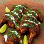 Deliciously smoked chicken served with herbs and spices