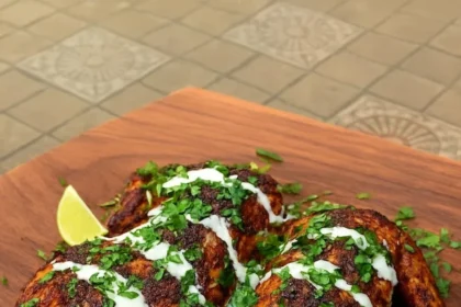 Deliciously smoked chicken served with herbs and spices