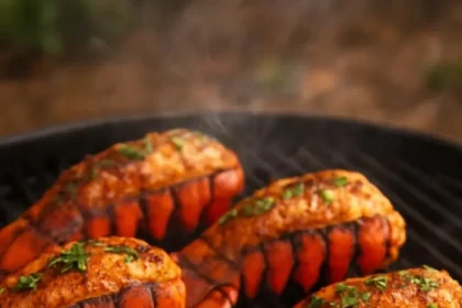 Delicious spicy lobster served with fresh herbs and spices