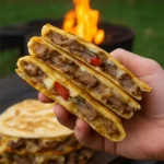 Delicious Steak Fajita Quesadilla with grilled steak, bell peppers, and cheese
