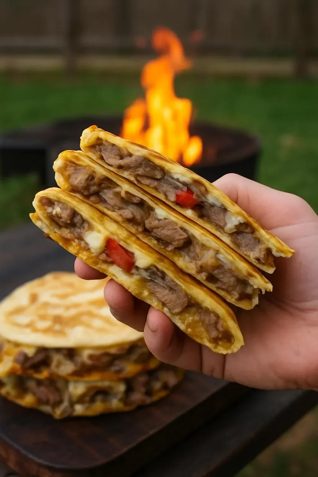 Delicious Steak Fajita Quesadilla with grilled steak, bell peppers, and cheese