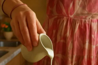 Plate of crispy lentil fritters garnished and ready to serve