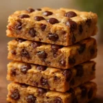 Delicious fudgy blondies served on a plate