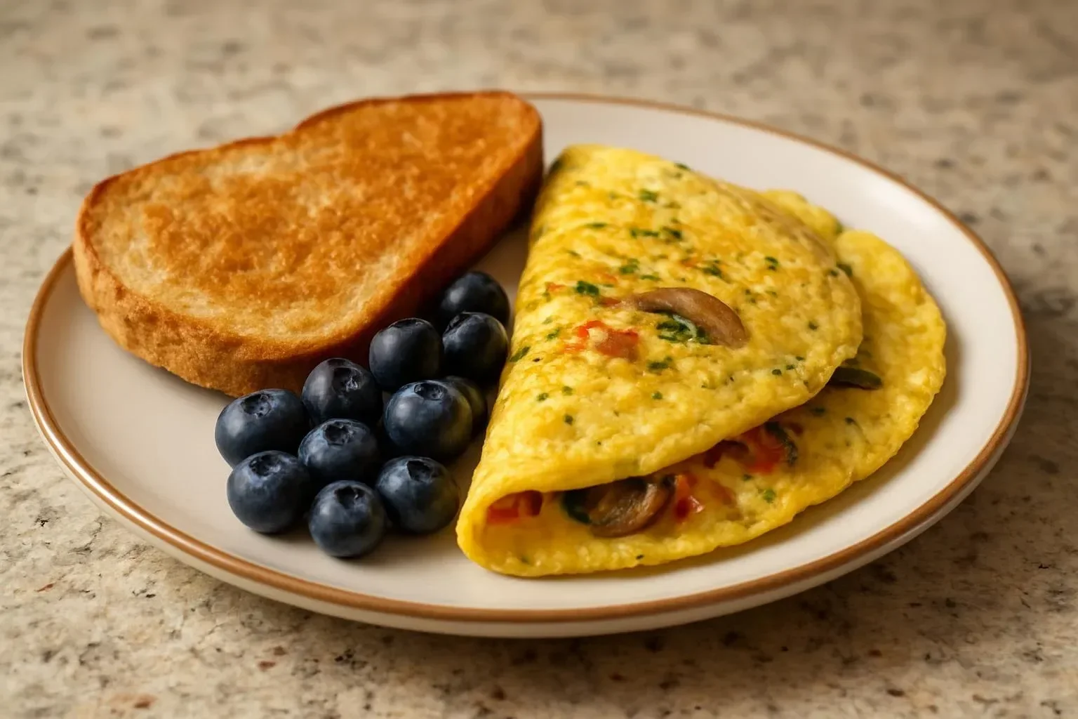 High protein moong egg omelet topped with fresh herbs and spices