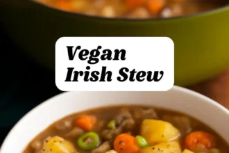 Delicious bowl of traditional Irish Stew with vegetables and meat