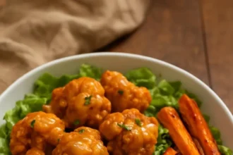 Peanut Butter Cauliflower Bowl with vibrant vegetables and a creamy peanut sauce