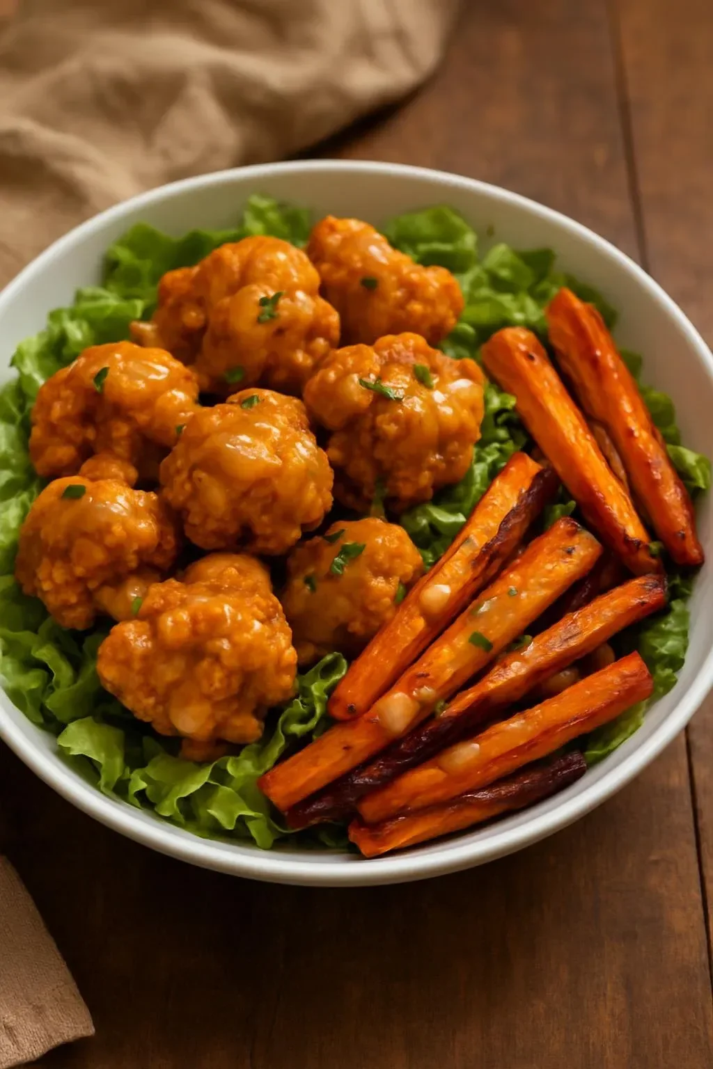 Peanut Butter Cauliflower Bowl with vibrant vegetables and a creamy peanut sauce