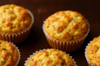 Delicious Savory Moong Egg Muffins served on a plate
