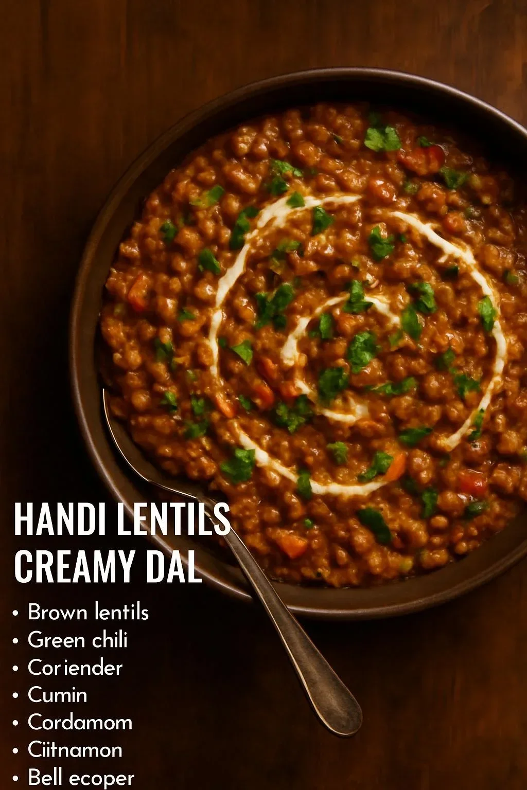 Delicious Vegan Handi Lentils served in a traditional dish with vibrant spices