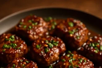 Delicious Cajun garlic steak bites served on a platter