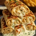Cheesy Chicken Garlic Wraps filled with flavorful chicken and melted cheese