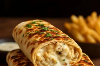 Cheesy Chicken Garlic Wraps filled with flavorful chicken and melted cheese