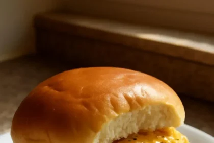 Cheesy dynamite chicken buns filled with spicy chicken and melted cheese