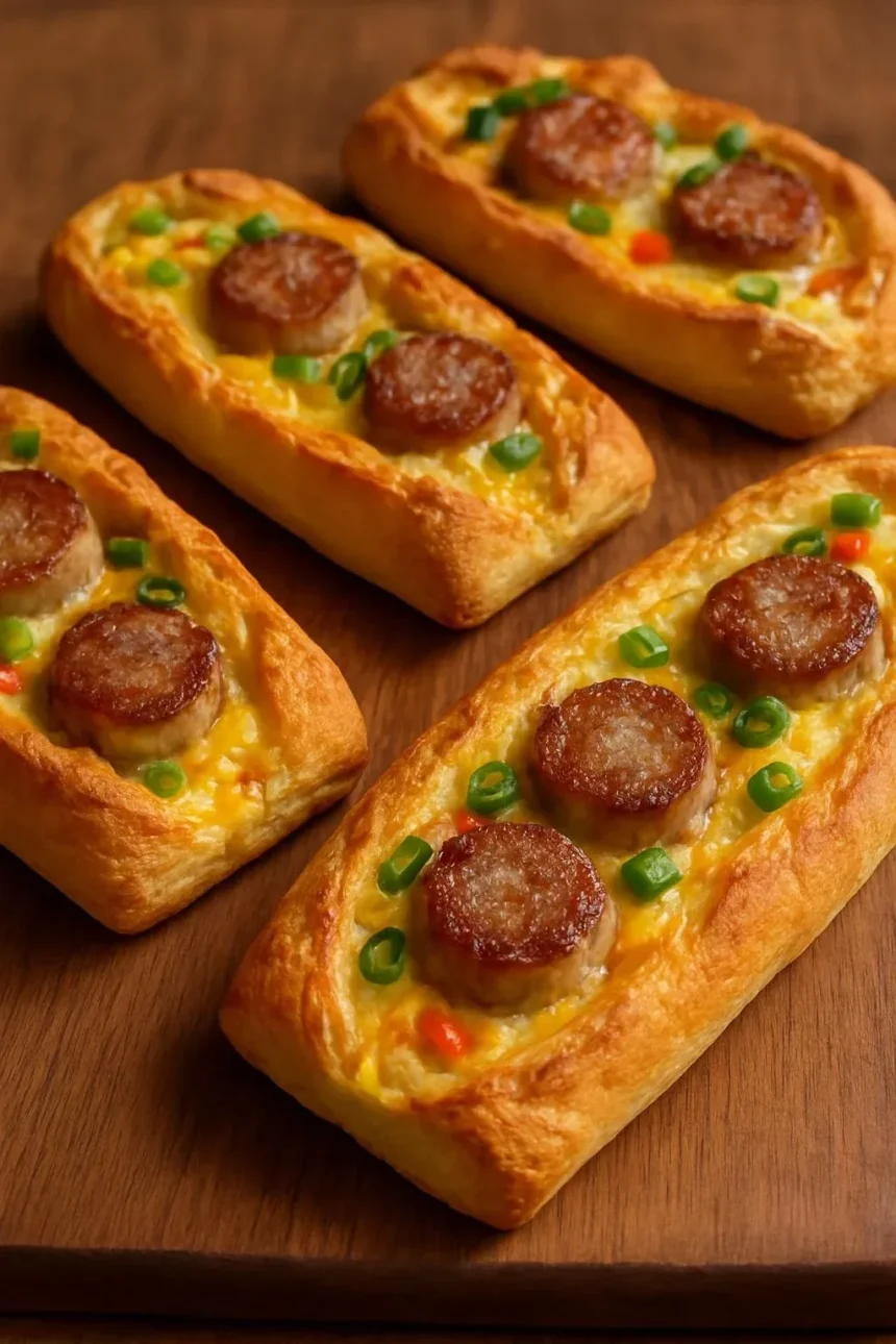 Cheesy pepper stuffed baguette fresh out of the oven with melted cheese