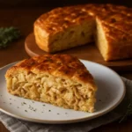 Savory Chicken Cabbage Pie with tender chicken and fresh cabbage filling