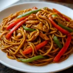 Delicious Chicken Hakka Noodles served in a bowl with vibrant vegetables