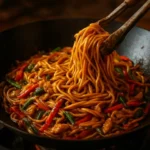 Delicious Chicken Lo Mein with tender chicken and fresh vegetables