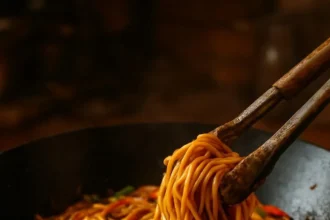 Delicious Chicken Lo Mein with tender chicken and fresh vegetables