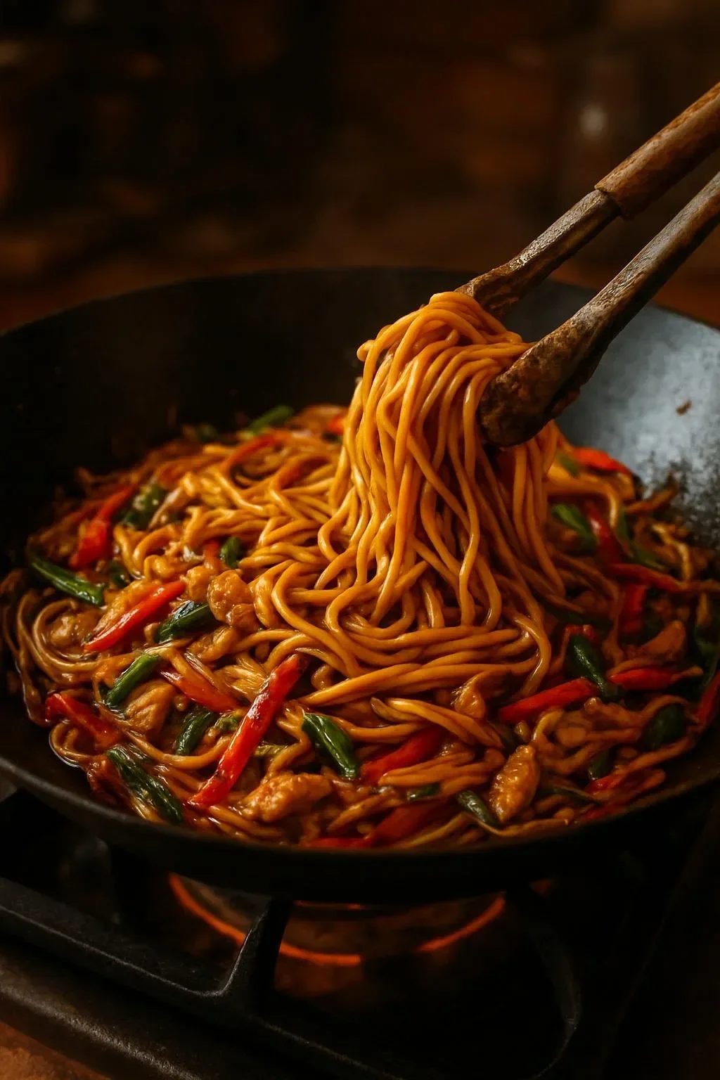 Delicious Chicken Lo Mein with tender chicken and fresh vegetables
