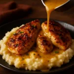Cilantro Lime Roasted Chicken served with creamy mashed potatoes and rich pan gravy.