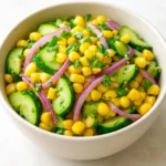 Fresh Corn Cucumber Salad with vibrant vegetables and herbs