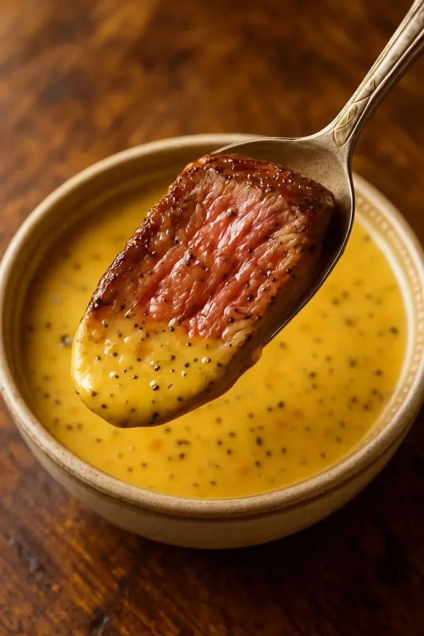 Cowboy Butter Dipping Sauce served with grilled meats and vegetables