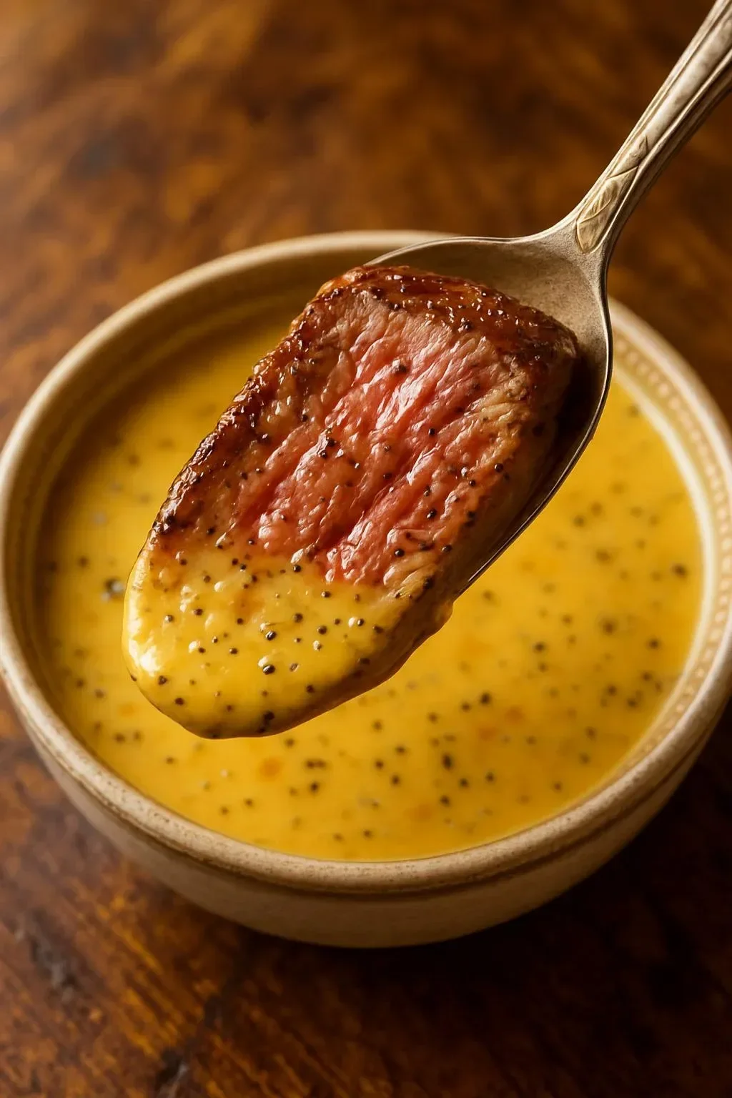 Cowboy Butter Dipping Sauce served with grilled meats and vegetables