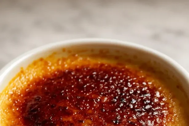 Deliciously rich Crab Brulee served in a stylish dish