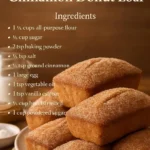 Slice of homemade cinnamon donut loaf on a plate with a sprinkle of cinnamon.