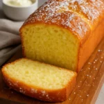 Loaf of easy sweet condensed milk bread on a wooden table