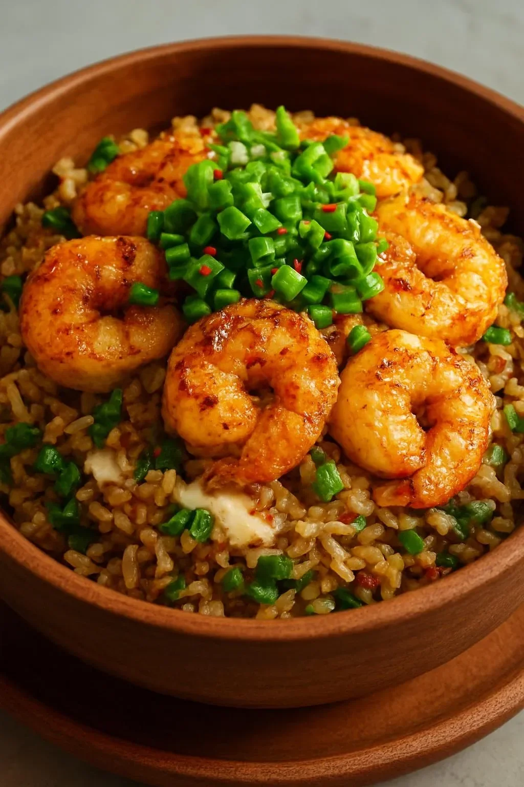Delicious Garlic Shrimp Salad served on a plate with fresh greens and lemon slices.
