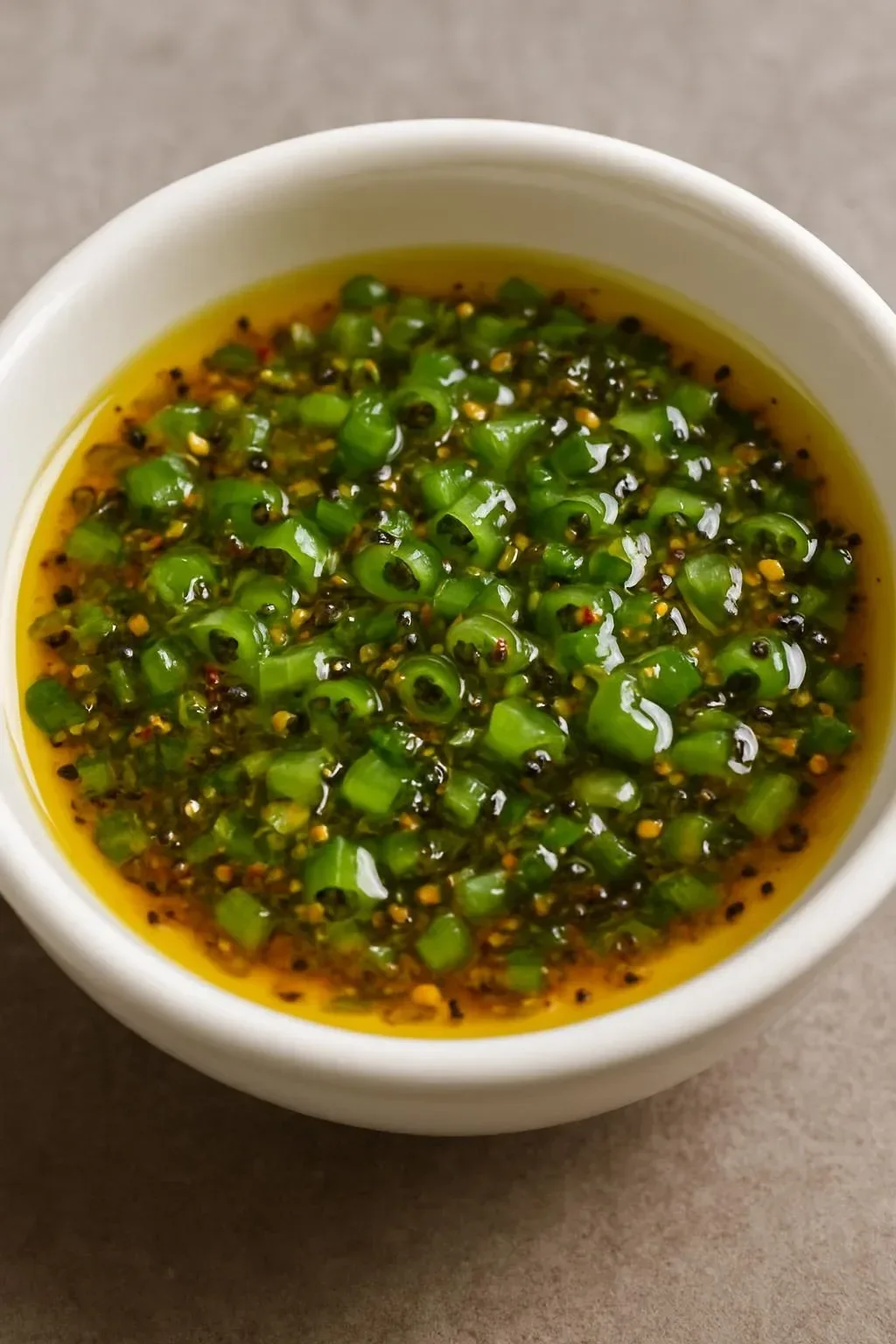 A vibrant ginger lime sauce served in a bowl, ideal for enhancing various dishes.