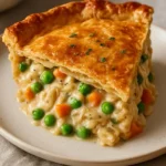 Golden Chicken Pot Pie with flaky crust and creamy filling