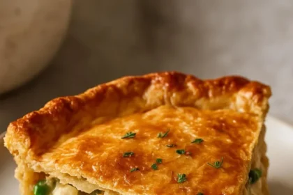 Golden Chicken Pot Pie with flaky crust and creamy filling