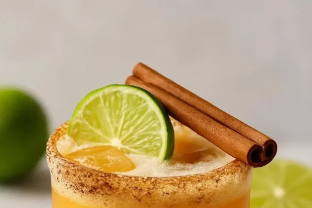Haunted Pumpkin Patch Margarita with spooky garnish