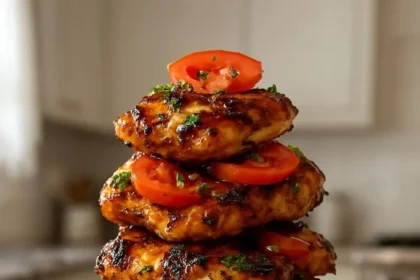 Herb-infused chicken gyros served with fresh vegetables and sauce