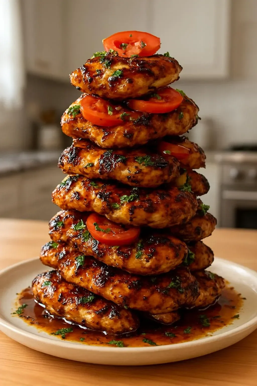 Herb-infused chicken gyros served with fresh vegetables and sauce