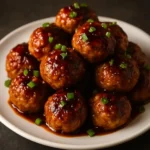 Delicious honey garlic turkey meatballs served on a plate