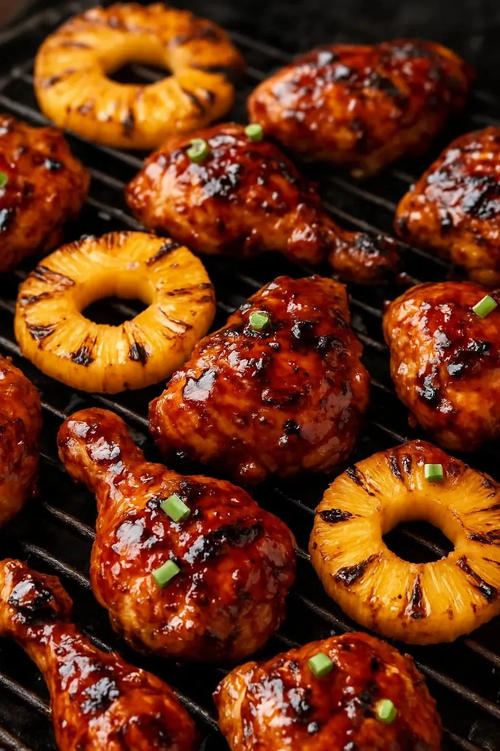 Deliciously grilled Huli Huli Chicken garnished with green onions