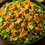 Loaded Southwest Chicken Crunch Salad with fresh ingredients and vibrant colors