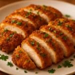 Longhorn Garlic Parmesan Crusted Chicken served with sides